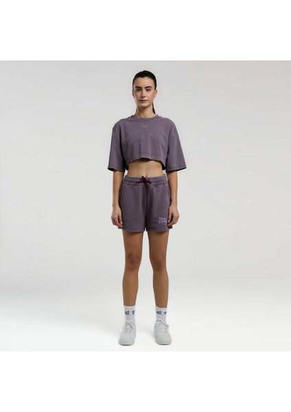 Bronx 1910 Oversize Kadın Mor Crop T-SHIRT.305