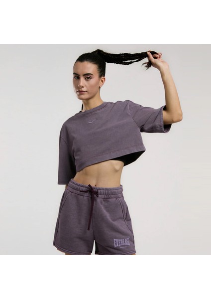Bronx 1910 Oversize Kadın Mor Crop T-SHIRT.305 fiyatları