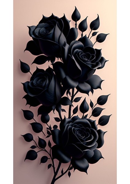 3 Lü Siyah Gül Kanvas Tablo Set Ev Duvar Salon Ofis Dükkan Hediyelik Dekarasyon Süsü fiyatları