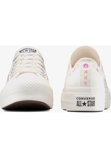 Convese Chuck Taylor All Star Lift Floral Embroıdery Low Top Kadın Krem A15008C.286
