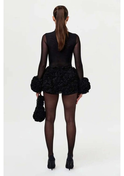 Şık Chiffon Skort: Kadınlar Için Rose Petal Mini Etek ve Şort Kombini fiyatları