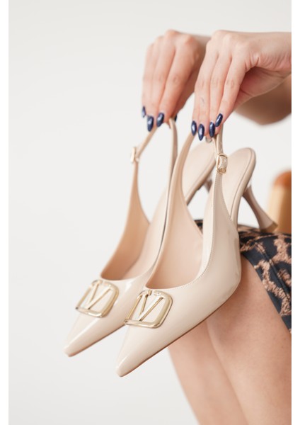 D1071 Kadın Günlük Ortopedik Arkası Açık Klasik Topuklu Ayakkabı indirimleri