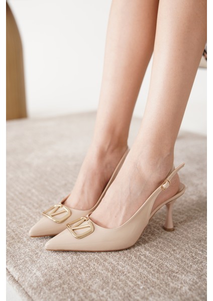 D1071 Kadın Günlük Ortopedik Arkası Açık Klasik Topuklu Ayakkabı fırsatları