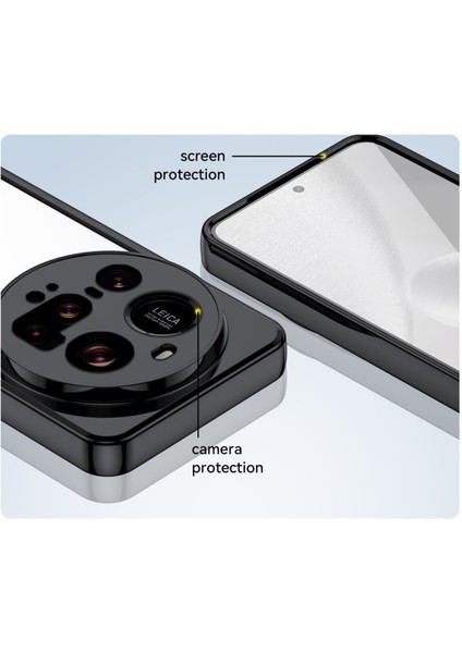 Xiaomi 15 Ultra Uyumlu Kılıf Roll Mpl Arkası Şeffaf Silikon Mika Siyah modelleri