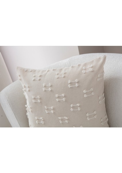 Etnik Desenli Punch Işlemeli Keten Kırlent Kılıfı 43X43CM, Dekoratif Kırlent Kılıfı modelleri