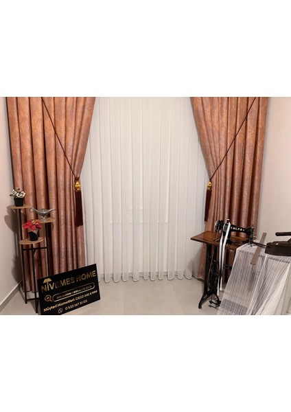 Nivemeshome Burçak Yeni Sezon 1/3 Sık Pileli Tül Perde Apm