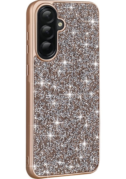 Galaxy A56 Kılıf Parlak Taşlı Tasarım Sys Pırlanta Kapak - Gold indirimleri