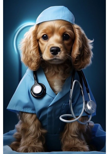 Doktor Komik Mizah Köpek Kanvas Tablo Ev Duvar Ofis Oda Hediyelik Dekarasyon Süsü fiyatları