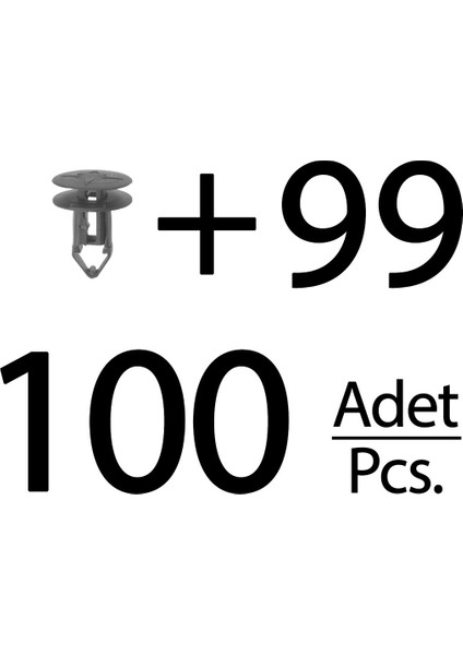 Renault, Dacia için Tampon, Panjur Klipsleri - 100'lü