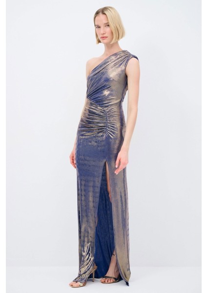 Mert Aslan Asimetrik Örme Uzun Elbise Saks modelleri