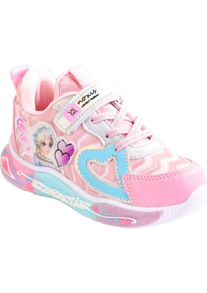 Kız Çocuk Siyah & Pembe Işıklı Spor Ayakkabı Sneakers