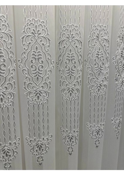 Nivemeshome Pırıltı Gümüş Detaylı 1/3 Sık Pileli Tül Perde Apm modelleri