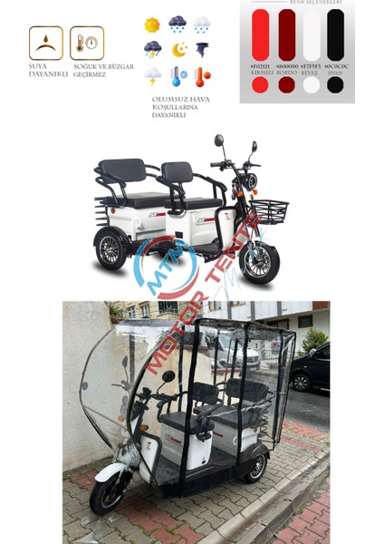 Stmax Elit 960 - 3 Tekerli Motor Brandası - Siyah Renk