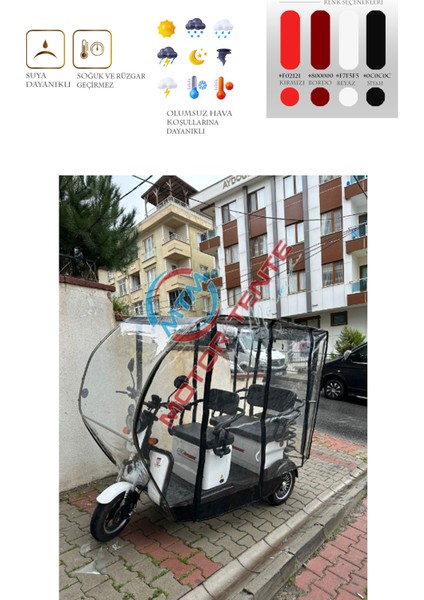 Stmax Elit 960 - 3 Tekerli Motor Brandası - Siyah Renk modelleri