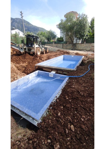 Fiberglass Polyester Havuz 3,20X7,20 M - Derinlik 1,45 M. Mavi - Life fırsatları