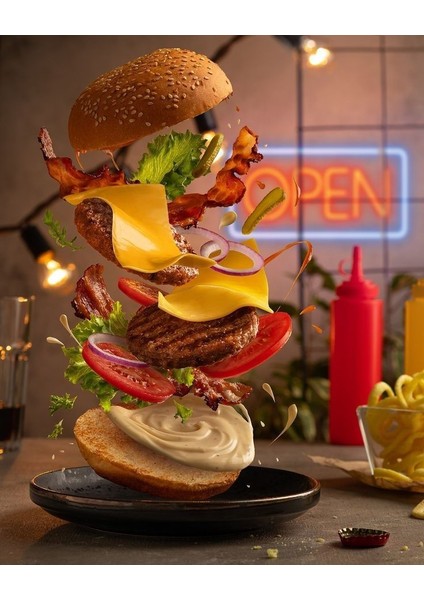 Hamburger 2 Kanvas Tablo Ev Duvar Salon Ofis Dükkan Hediyelik Dekarasyon Süsü fiyatları
