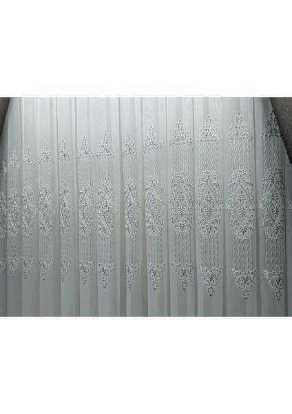 Nivemeshome Pırıltı Gümüş Detaylı 1/3 Sık Pileli Tül Perde Apm fırsatları