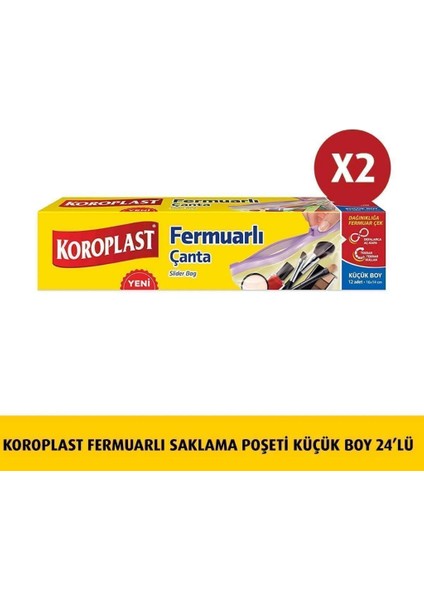 Fermuarlı Saklama Poşeti Küçük Boy 12'li x 2 Ad fiyatları
