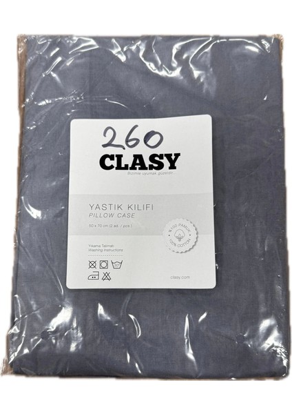 Ranforce %100 Pamuk 2 Adet Yastık Kılıfı Düz Antrasit Mavi fiyatları