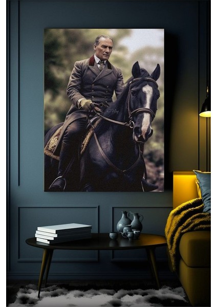Atatürk At Kanvas Tablo Ev Duvar Salon Ofis Dükkan Hediyelik Dekarasyon Süsü
