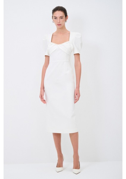 Kısa Kollu Midi Elbise Kemik 12444824000