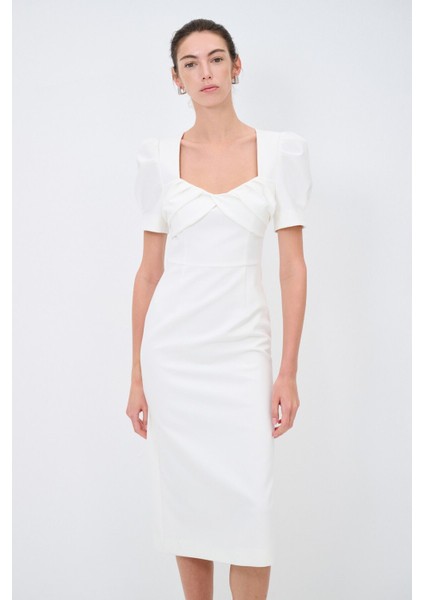 Kısa Kollu Midi Elbise Kemik 12444824000 fiyatları