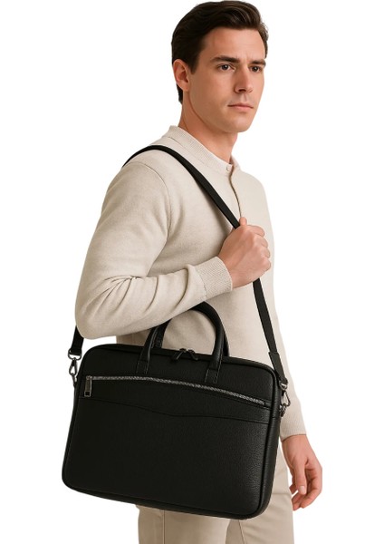 Laptop Çantası 13"-14" Siyah Evrak Bilgisayar Notebook Unisex