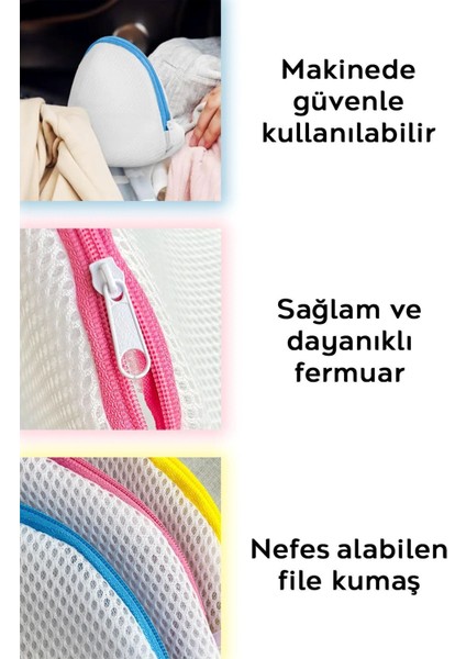 3 Adet Fermuarlı Sütyen/iç Çamaşırı Yıkama Filesi fırsatları