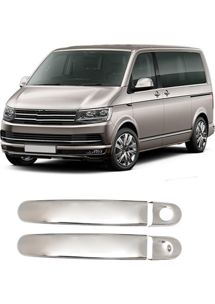 Volkswagen T6 Caravella Uyumlu 2015-2023 Krom Kapı Kolu 2 Kapı Paslanmaz Çelik