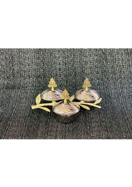 Bakır Çerezlik ve Baharatlık Seti 3'lü Şık ve Kullanışlı Tasarım