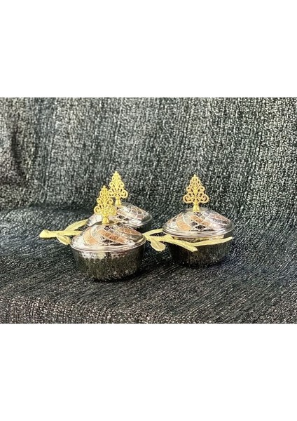 Bakır Çerezlik ve Baharatlık Seti 3'lü Şık ve Kullanışlı Tasarım modelleri