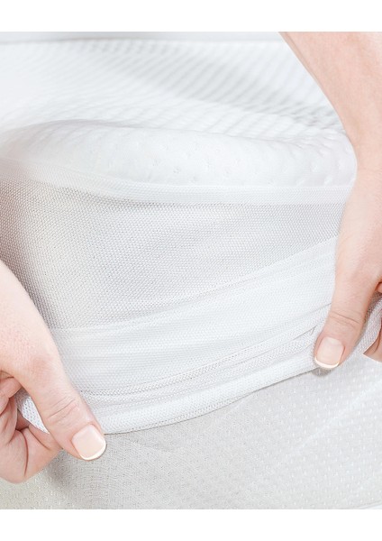 Clarte Sıvı Geçirmez Fitted Çift Kişilik Yatak Alezi - Beyaz