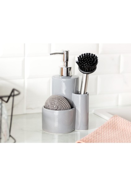 Trayer Fırçalı Sıvı Sabunluk