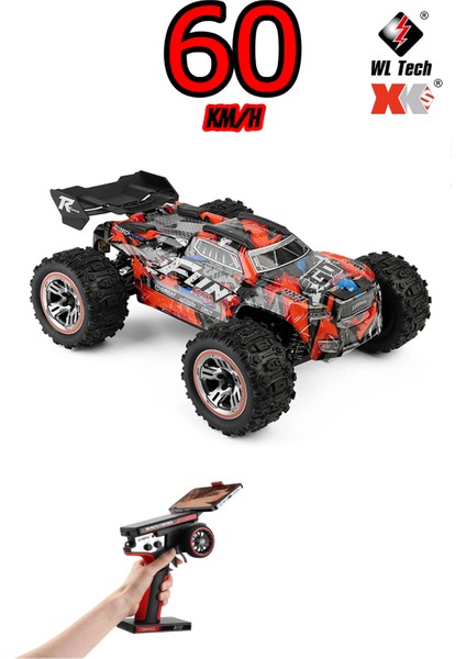 1/18 60 Km Hız Yapan Rc Araba 2.4 Ghz 4x4 LED Işıklı Full Fonksiyon Soğutmalı Metal Alaşım