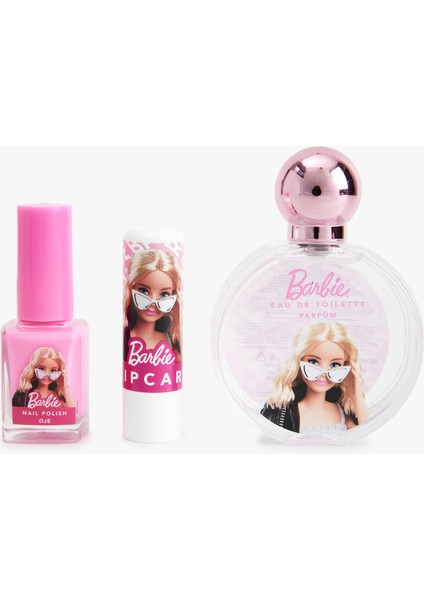 Barbie Hediye Seti Parfüm Oje ve Dudak Nemlendirici 3'lü Lisanslı