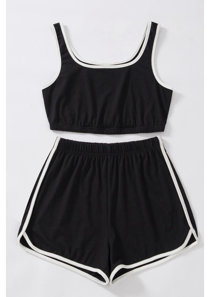 Kadın Siyah Askılı Crop Top ve Şortlu Gecelik Takım fiyatları