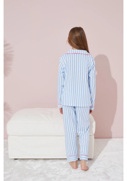 Kız Çocuk Pamuklu Düğmeli Uzun Kollu Pijama Takımı - 1507 -1508 fiyatları