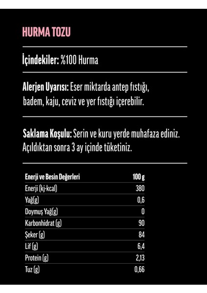 Hurma Tozu 280 Gr. 3'lü