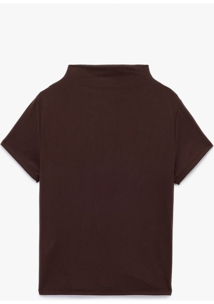 Slim Fit Büzgülü Kısa Kollu Dik Yaka Bluz fiyatları