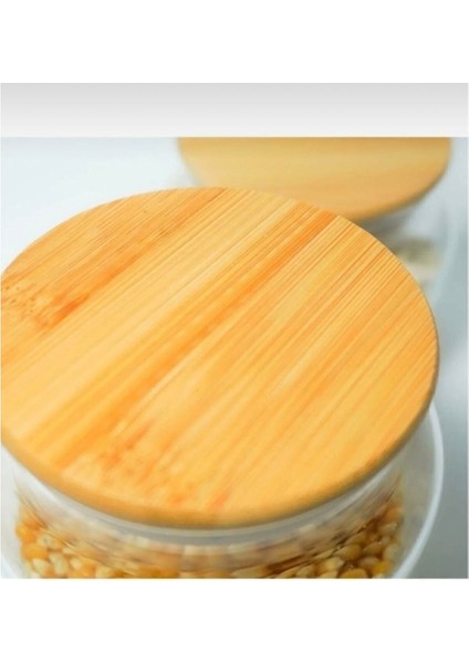 6'lı Vakumlu Bambu Kapaklı 500 ml Cam Baharat ve Bakliyat Kavanozu Seti fiyatları