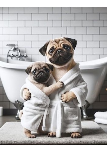 Komik Köpek Aile Banyo Tablosu Mizah Kanvas Tablo fiyatları
