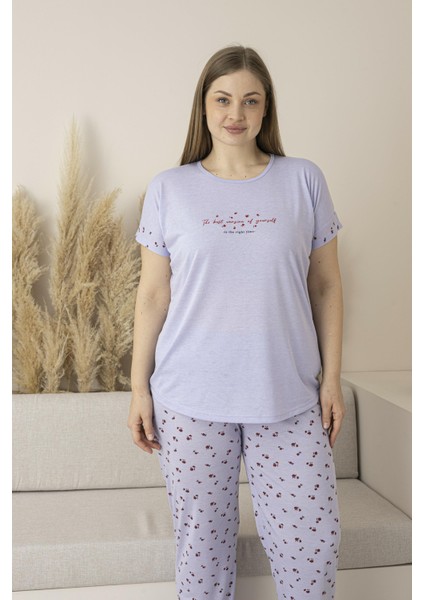 Kadın Yazlık Desenli Kısa Kollu Viskon Battal Pijama Takımı fiyatları