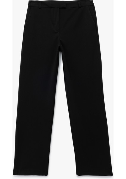 Cepli Düz Paça Kumaş Pantolon