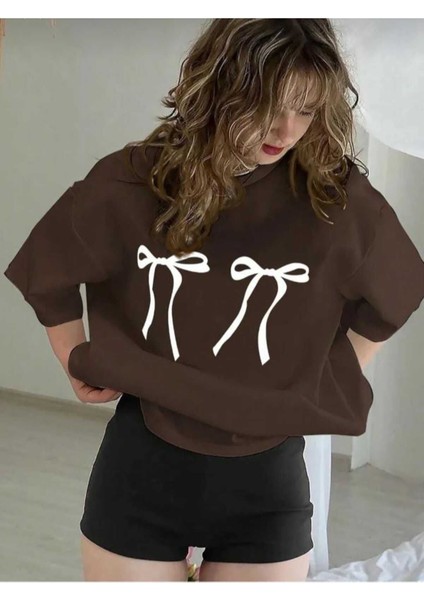 Malkoçbey Kurdela Baskılı Oversize Unisex Basic T-Shirt