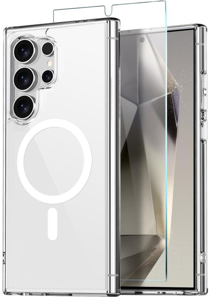 Samsung Galaxy S24 Ultra 5g 2'si 1 Arada Magsafe Kılıf Ekran Koruyucu