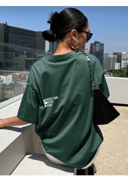 Malkoçbey Cherısh Tıme Baskılı Oversize Unisex Basic T-Shirt fiyatları