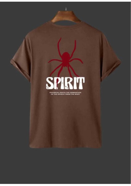 Malkoçbey Spirint Baskılı Oversize Unisex Basic T-Shirt