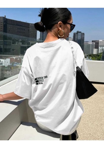 Malkoçbey Cherısh Tıme Baskılı Oversize Unisex Basic T-Shirt fiyatları