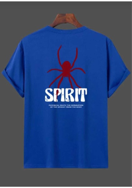 Malkoçbey Spirint Baskılı Oversize Unisex Basic T-Shirt