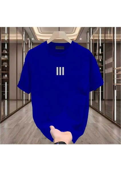 Maloçbey 3 Çizgi Baskılı Oversize Unisex Basic O Yaka T-Shirt